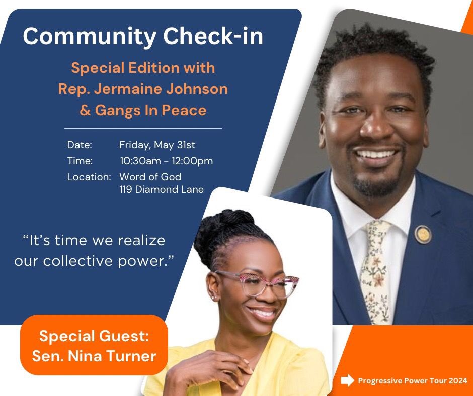 Tomorrow morning @ 10:30am at Word of God church we are sitting down with Sen. @ninaturner who is a national political activist to discuss GOTV and violence amongst our youth and what we can do about it. You are invited to be a part of this discussion for solutions. #Share #New52