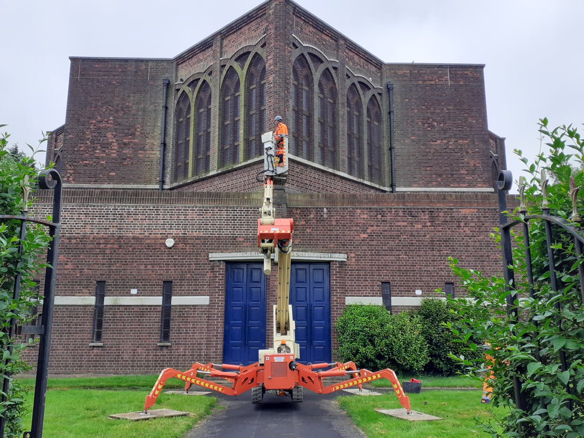 High-level maintenance team on-site to sort out the high-level roof.