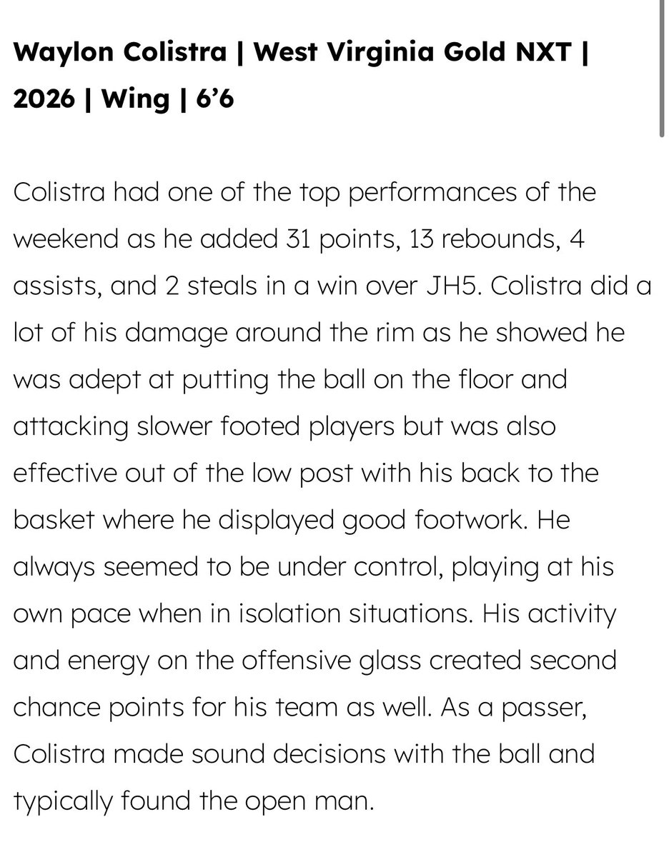 Thanks for the writeup <a href="/shanku_nair/">shanku nair</a> <a href="/NxtProHoops/">NXTPRO Hoops</a> about my play in Cincinnati/Hamilton, OH this past weekend with <a href="/WVGoldHoops/">WV Gold Hoops</a> NXT 16U. Loved playing with my team in Session 9 of <a href="/PUMAHoops/">PUMA Basketball</a> <a href="/PRO16League/">PRO16/NXTPRO League</a>. 🏀

<a href="/KevinMoses38/">Kevin Moses LLC</a>  <a href="/PrepHoops_WV/">PrepHoopsWV</a>  <a href="/Phenom_Hoops/">Phenom Hoop Report</a>
