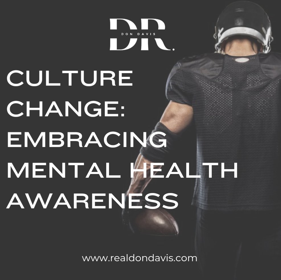 Check out the latest article in my newsletter series.

"Culture Change: Embracing Mental Health Awareness." 

realdondavis.com/blog/2024mham

#Transitions
#MentalHealthAwarenessMonth
#NFLtoNEXT