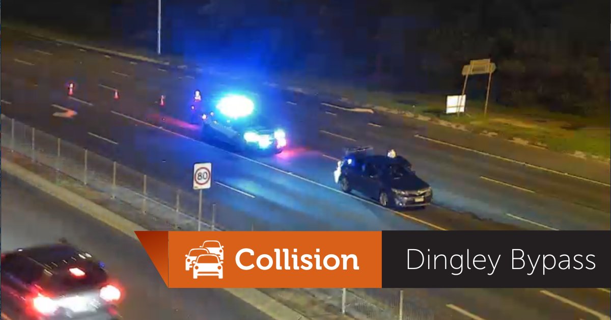 Right lane blocked eastbound on the Dingley Bypass, Clarinda just prior to the Boundary Road intersection, due to a collision. @VictoriaPolice is attending. Two lanes remain open for through traffic. Please obey the 40km/h speed limit and merge safely. #victraffic