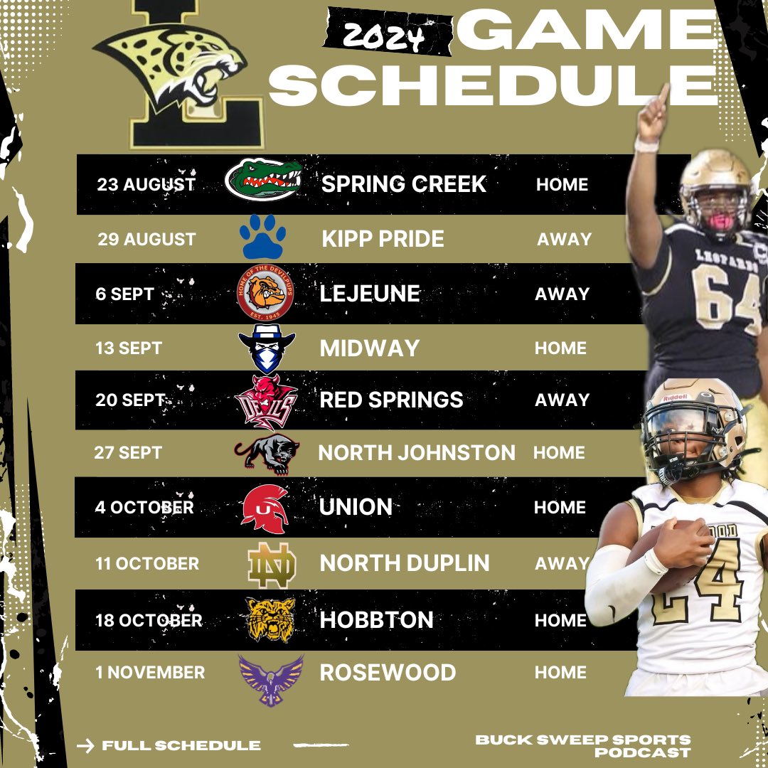 Lakewood Leopard Football 2024 game schedule. #Lakewood #Leopards