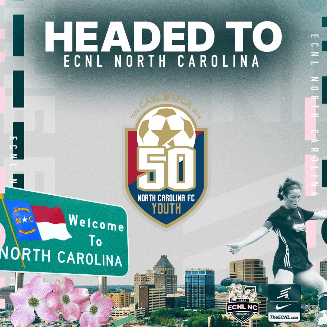 Greensboro, here we come! 07 ECNL, 08 ECNL, 09 ECNL and 07 Elite are headed to the ECNL National Showcase event this weekend at Bryan Park. Good luck teams! #ncfcyouth