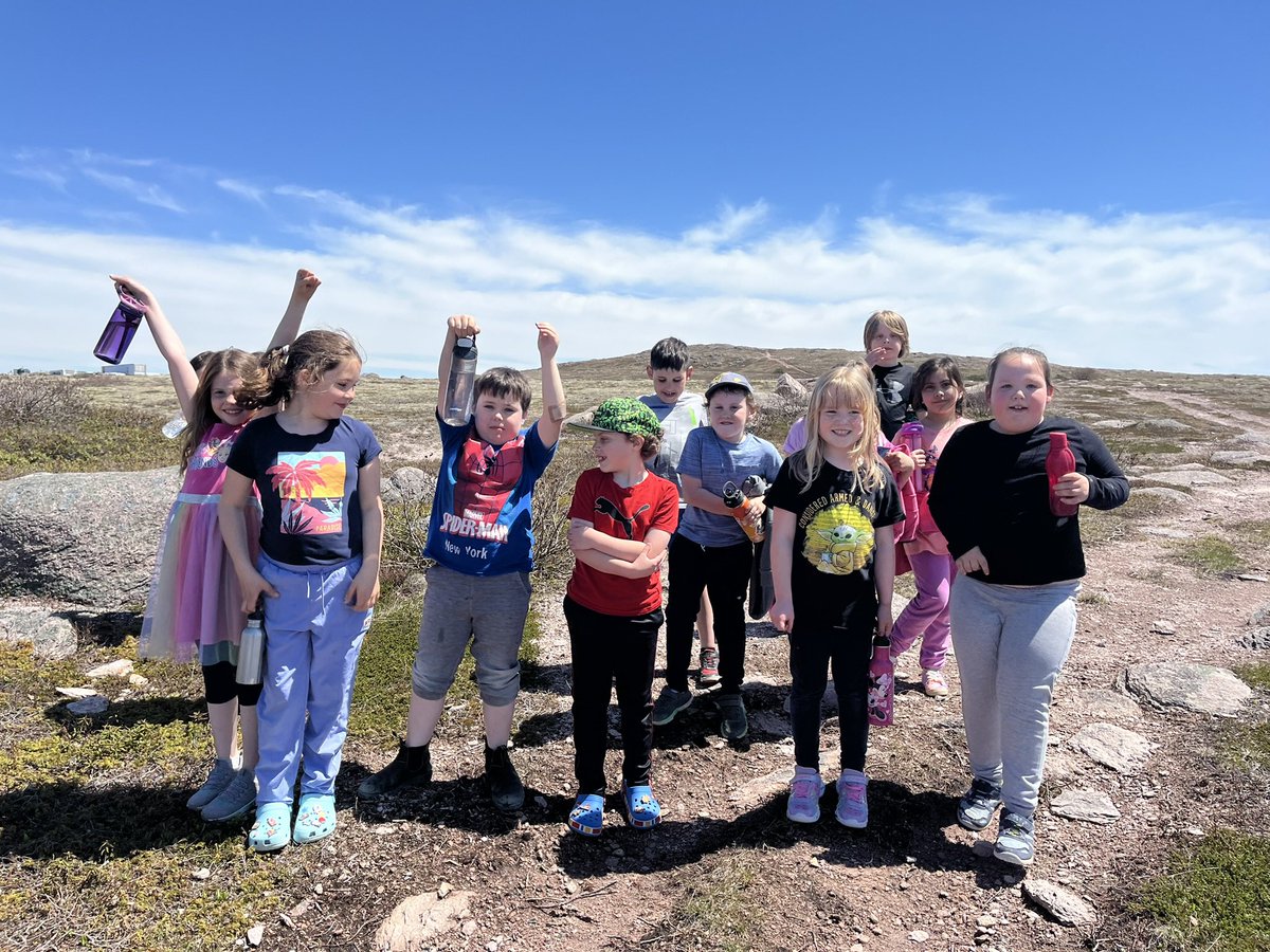 Hiking a trail, enjoying  the view and building connections on this beautiful sunny day! <a href="/triconschool/">Tricon Elementary</a> <a href="/ActiveSchoolsNL/">ActiveSchoolsNL</a>