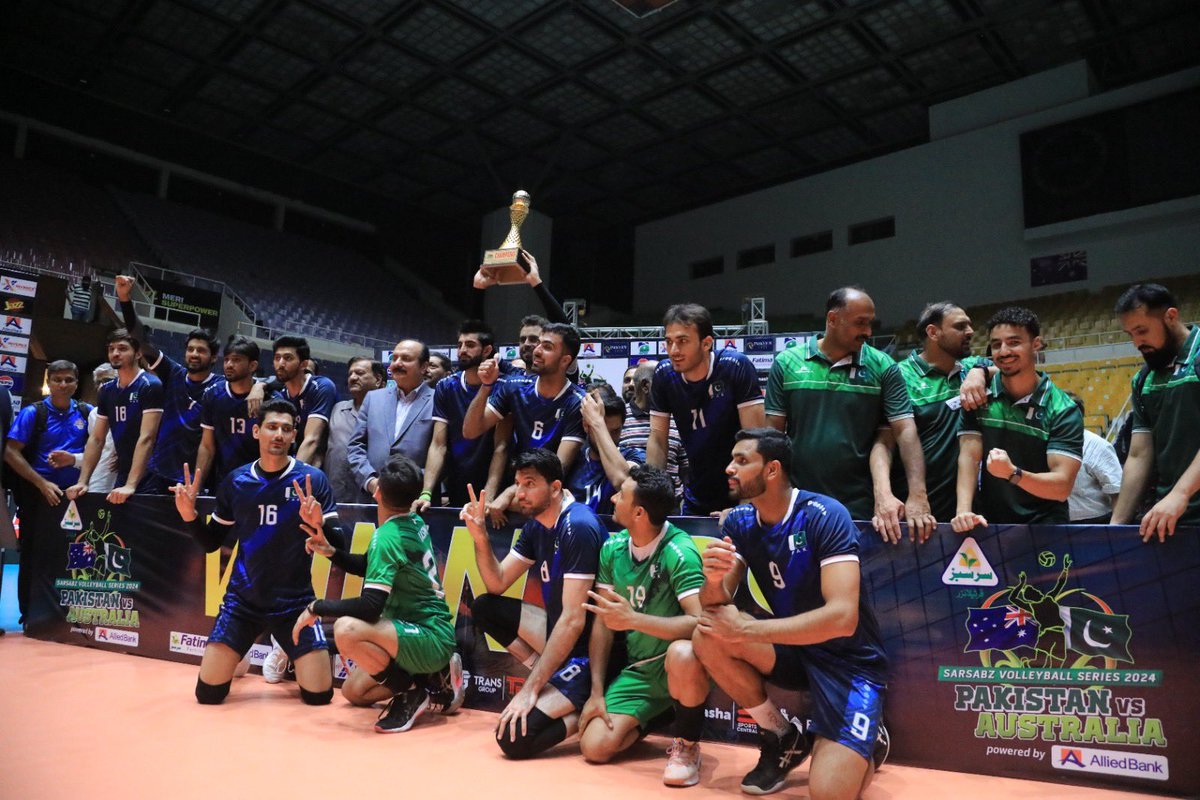 Islamabad | Sports Complex | 🏐
• On the flip side:
• Pak Volleyball team winning Volleyball Series 2024 with Dominant 3-0 Victory Against the visitors, Australia. 
#PakistanVolleyball