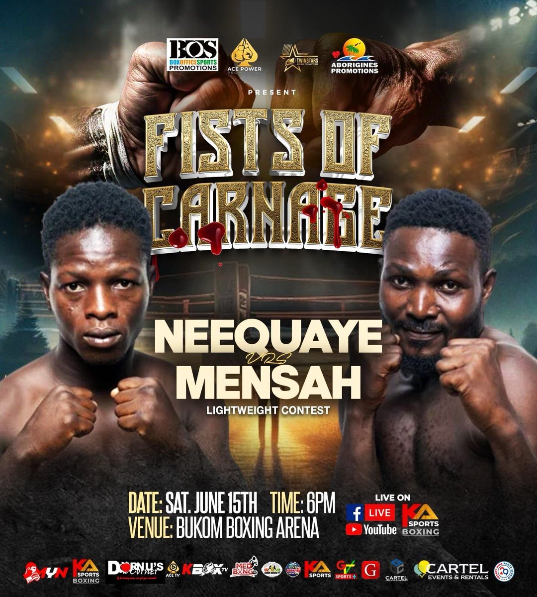 Our teenage sensation Africanus Neequaye aims to go 7-0 on Saturday June 15th in Accra, Ghana at the Bukom Boxing Arena!!! ⁦@Streetwisemgt⁩ 🇬🇭🔥🇬🇭