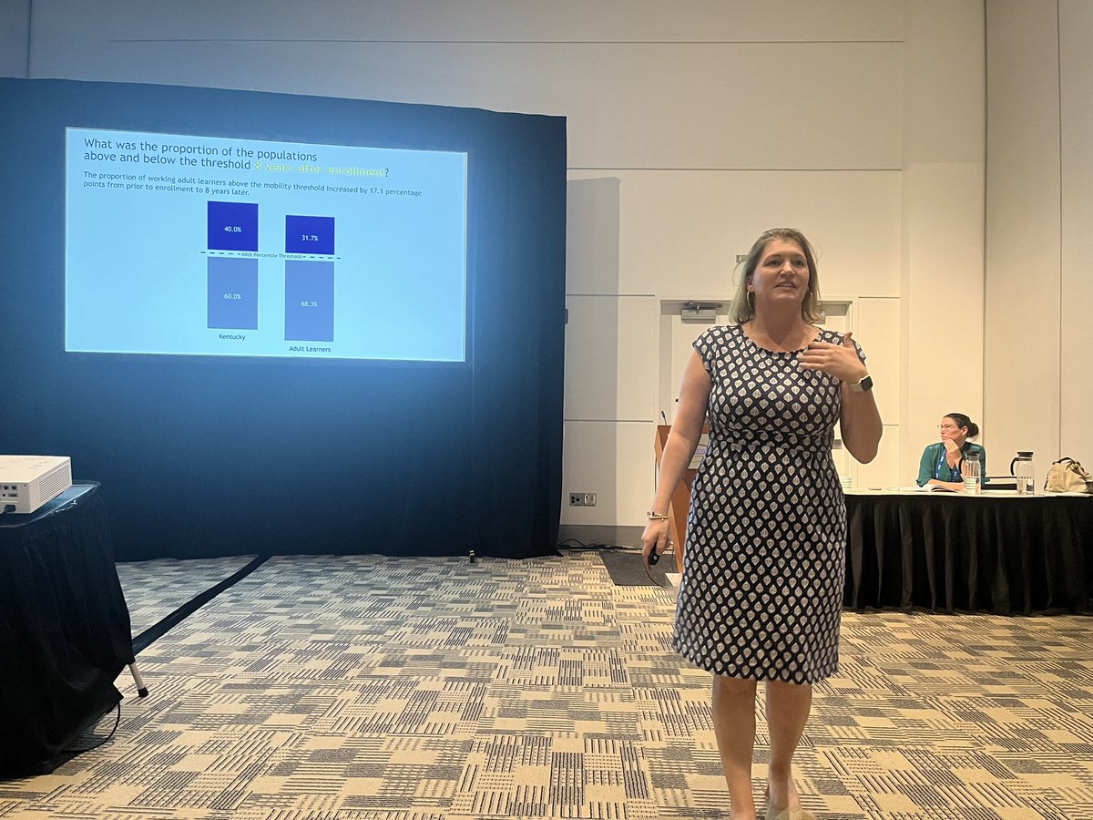 dcheng20's tweet image. Excited to see @kystats continue the economic mobility research that they started as part of @IHEPTweets’ #ValueDataCollaborative! They examined the share of KY adult learners that exceed the 60th percentile in earnings within the state.