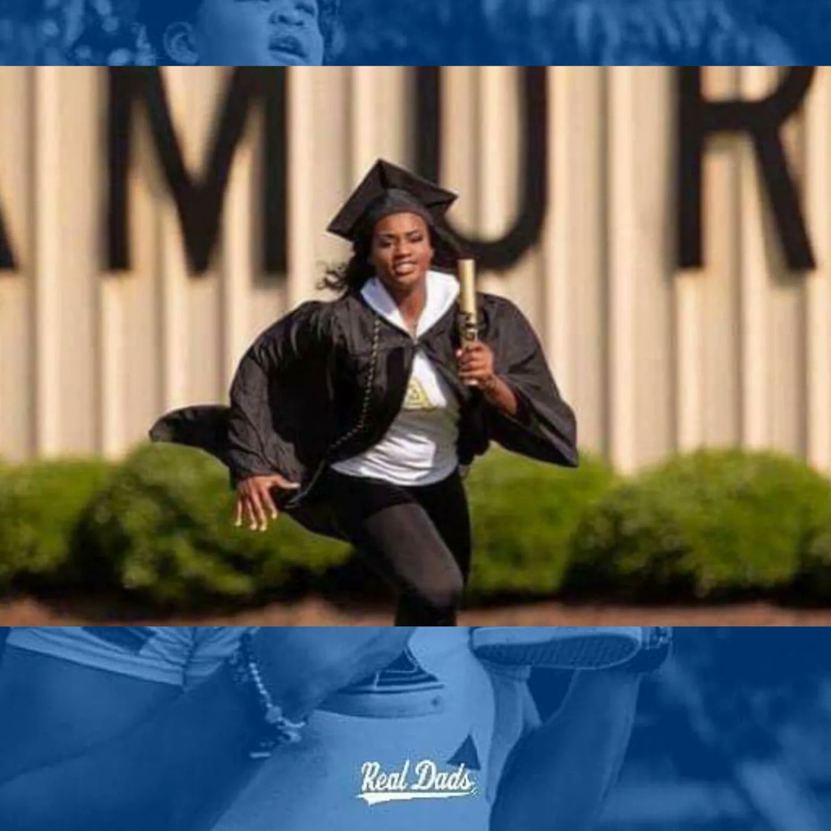 Beautiful ✊ 
Father passes the baton to his daughter to finish the race he started . Power to the next generation ✊🏾👑 📷 @ClintParish #realdadsnetwork #realdads #fatherhood #realdadsweek2024 #passingthebaton #graduation