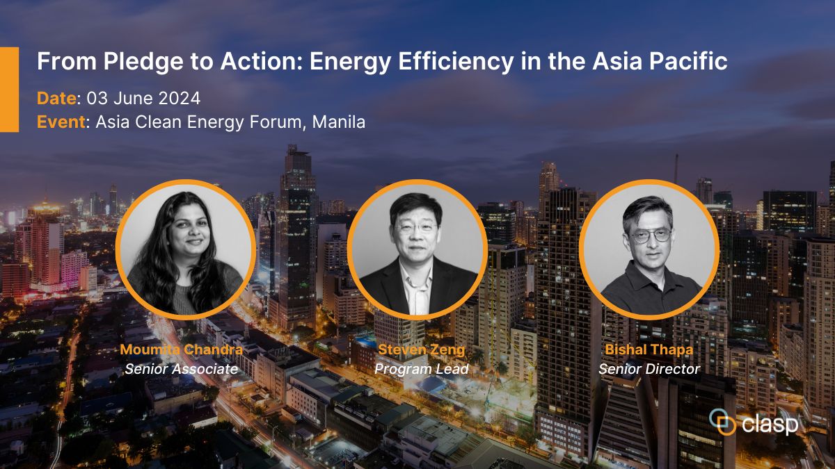 Heading to Asia Clean Energy Forum in Manila? CLASP experts will present a roadmap for improved appliance efficiency in Asia & how collaboration is 🔑 to achieving this at the needed pace & scale. For details: bit.ly/3VgOYcC @ADB_HQ @Mission_EE @SEforALLorg @ACEF_Forum