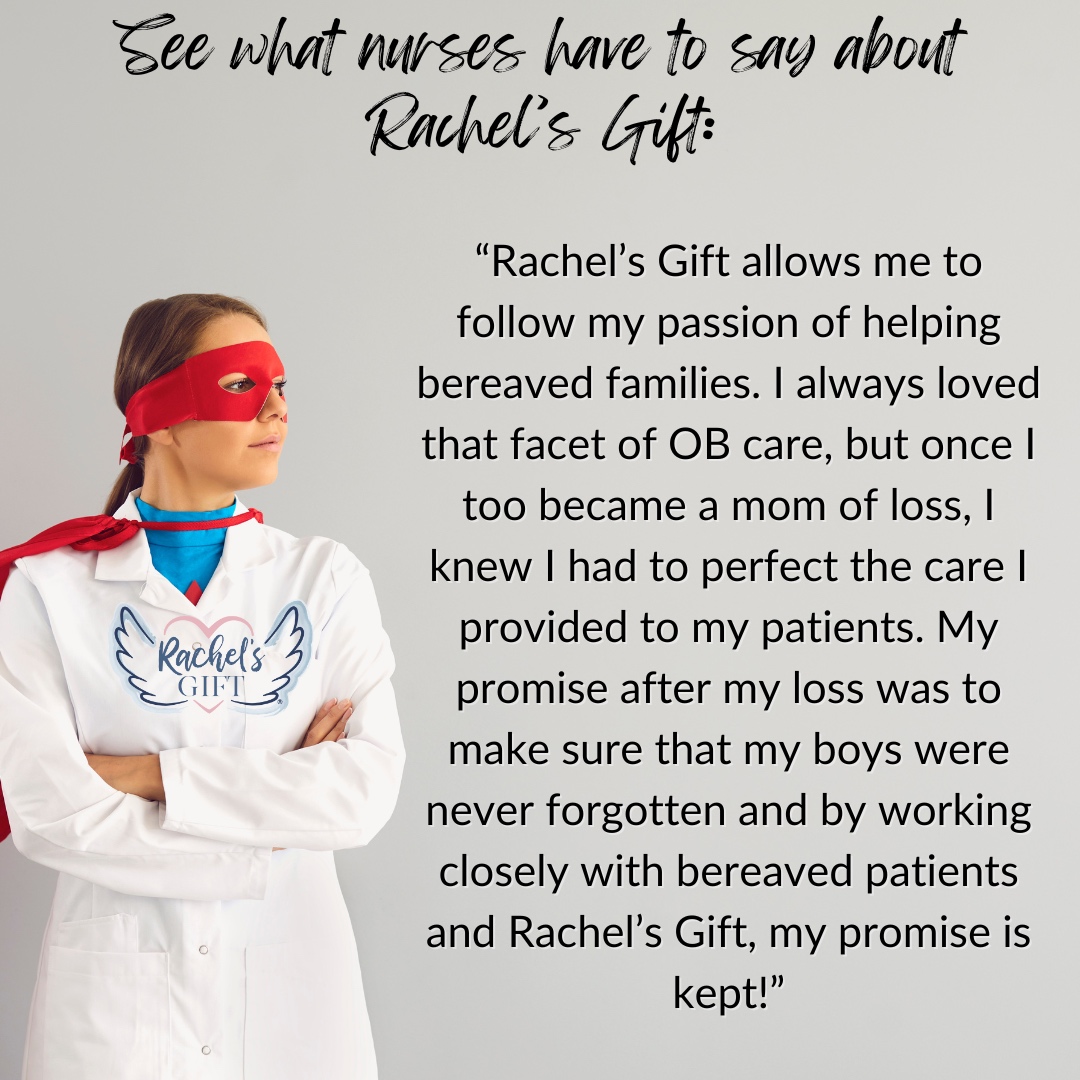 Are you a Labor & Delivery or NICU nurse? We would love to talk to your hospital about EMPOWERING your nurses! Visit our website to learn more: rachelsgift.org/healthcare-pro…

#rachelsgift #lifeafterloss #stillbirth #miscarriage #unitedbyloss
