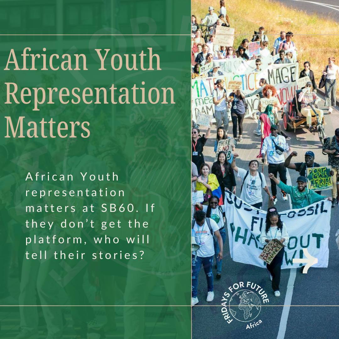 African youth need representation at #SB60 to share our stories and shape the narrative But hurdles like visas and funding persist. Our hope To unite with global movements, break barriers and enrich discussions. Let's make our voices heard! #AfricanClimateLeaders #ClimateJustice