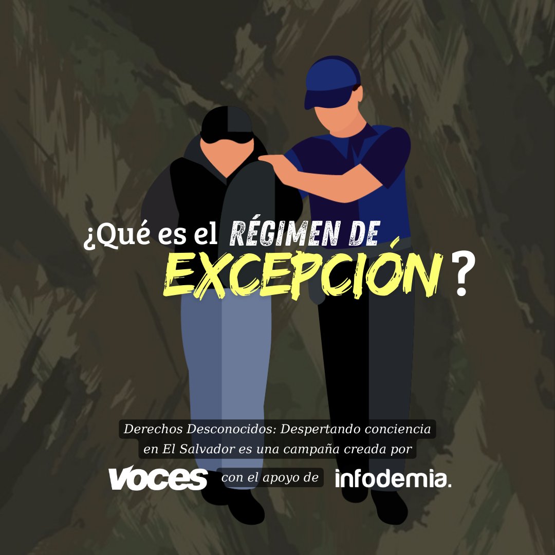 FComunicandonos's tweet photo. #DerechosDesconocidosES l El régimen de excepción ha sido prorrogado 26 veces por la Asamblea Legislativa. Pero, ¿Sabes qué implica esto? ¿Sabes qué derechos constitucionales están suspendidos por el régimen?

Aquí te lo contamos de manera sencilla 👇🏻 https://t.co/45xvjociuX