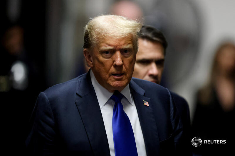 ReutersLegal's tweet photo. JUST IN: Donald Trump became the first US president to be convicted of a crime when a New York jury found him guilty of falsifying documents to cover up a payment to silence a porn star ahead of the 2016 election https://t.co/lNwAoHbvpl https://t.co/4lg7e9NOvD
