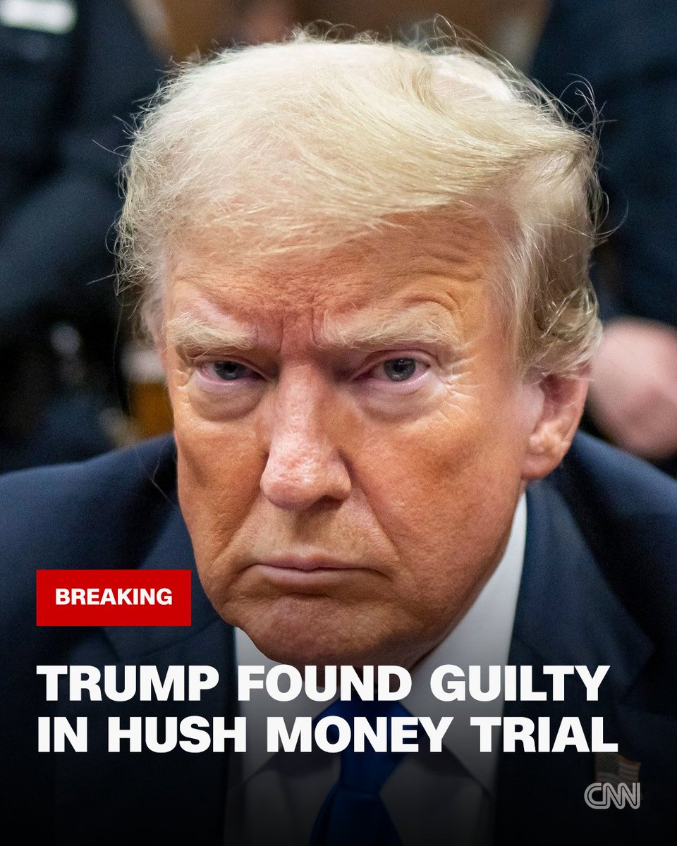 Jurors find Donald Trump falsified business records in New York hush money trial. He becomes the first former US president to be convicted in criminal court. cnn.it/4bGpY4d