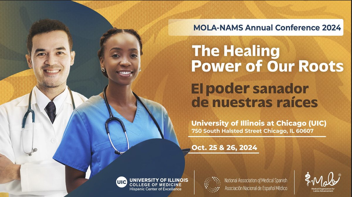 Call for abstracts - NAMS Conference 2024
The National Association of Medical Spanish accepts abstracts in English or Spanish for poster and oral presentations and track sessions.
Deadline: June 3rd, 2024 at 11:59 PM CT.
tinyurl.com/24MOLANAMS

#MedicalSpanish  #Healthequity