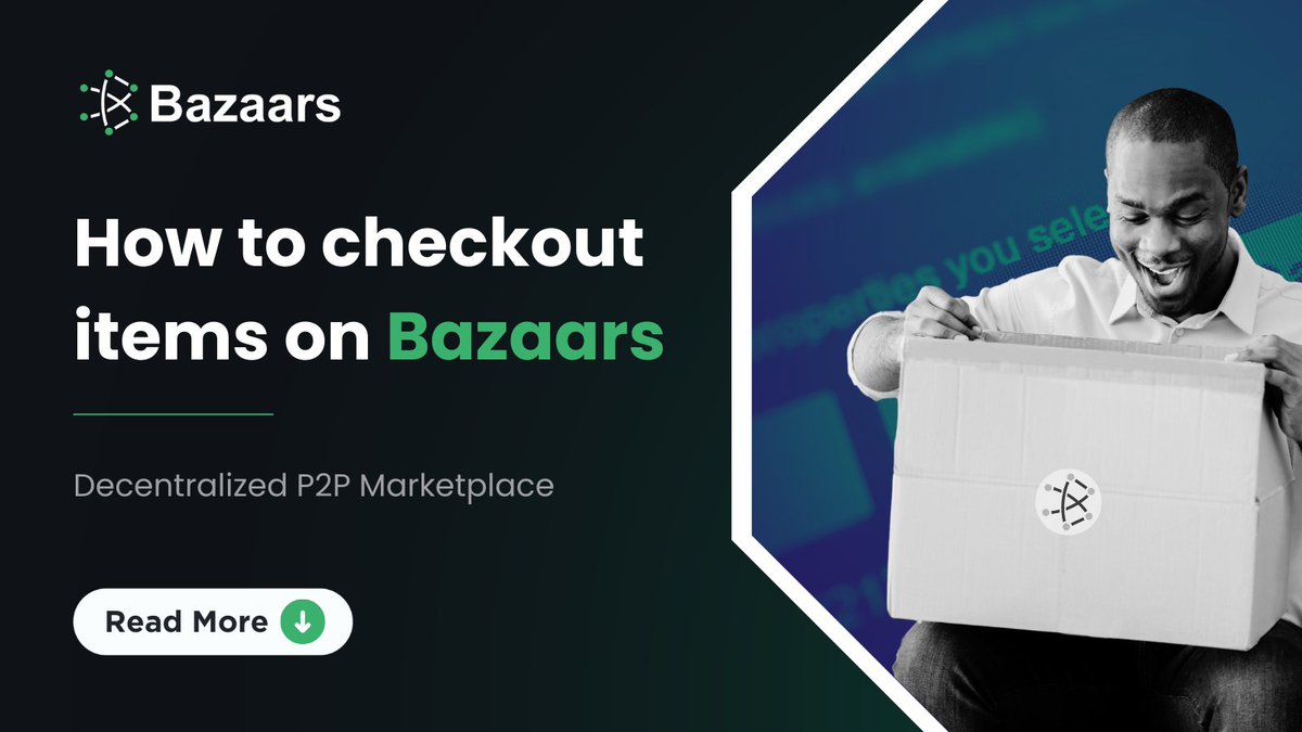 How to Checkout Items on Bazaars 📦

Are you new to #Bazaars? Navigating our platform might pose a challenge. That is precisely why we have composed a tutorial article, designed to guide our users through the step-by-step process of checking out their purchases using #crypto.

📰