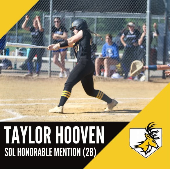 Congratulations to junior Taylor Hooven on being selected Honorable Mention Second Base for SOL Colonial Division! 🦌🥎