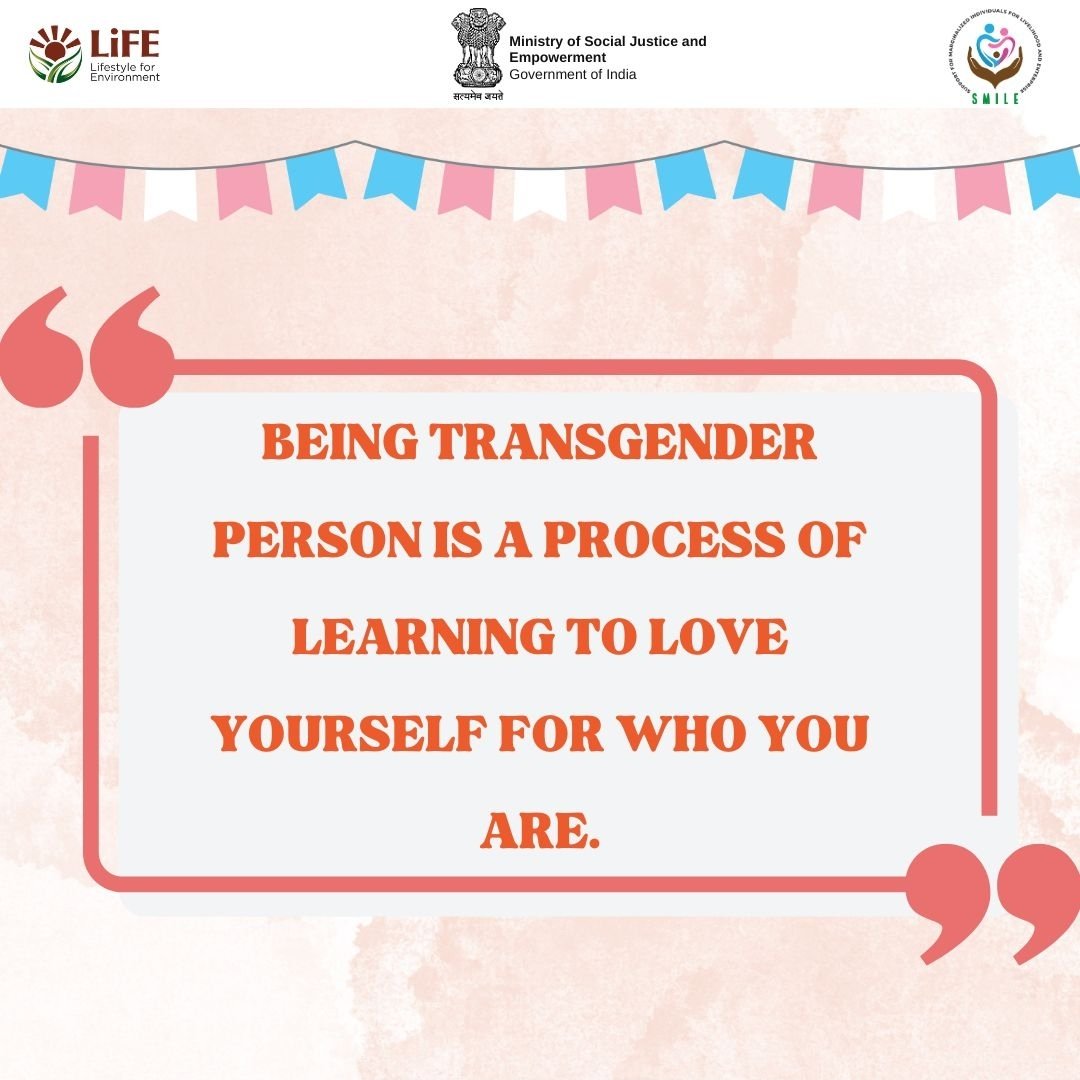 Being a transgender person is about embracing your true identity. #equalrightsforall #Equality #TransRightsAreHumanRights #inclusion @Drvirendrakum13 @MSJEGOI @mygovindia @_saurabhgarg @NMBA_MSJE
