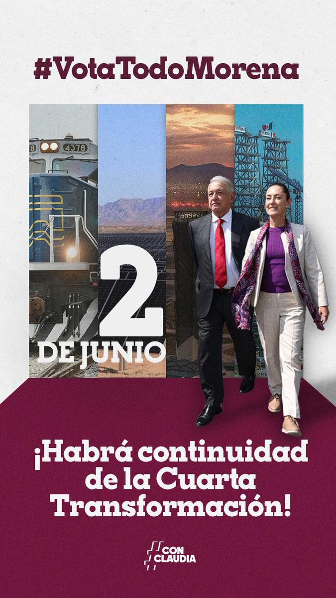 #votatodomorena #ConTokioClaudia Vota para seguir con el segundo piso de la cuarta transformación.