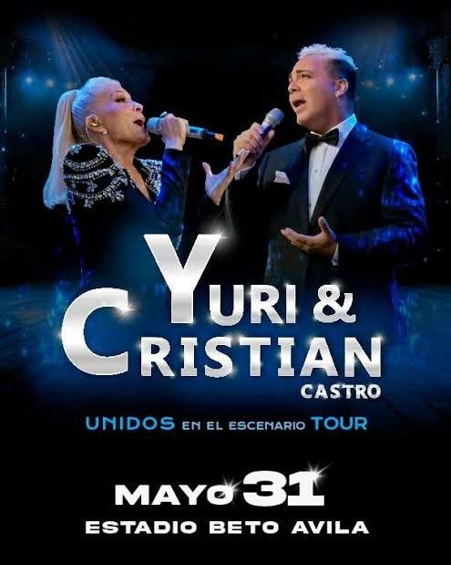 📌MAÑANA.. 

Te esperan #CRISTIANCASTRO y #YURI en el #EstadioBetoÁvila en #Cancún Quintana Roo, con su #UnidosEnElEscenarioTour en una noche llena de éxitos, con estas dos grandes voces... No te los pierdas!!✨✨

<a href="/GeneraMusica/">GENERAMÚSICA</a>
<a href="/AlmaShowMx/">AlmaShow</a>
<a href="/vrocastroficial/">Verónica Castro</a>