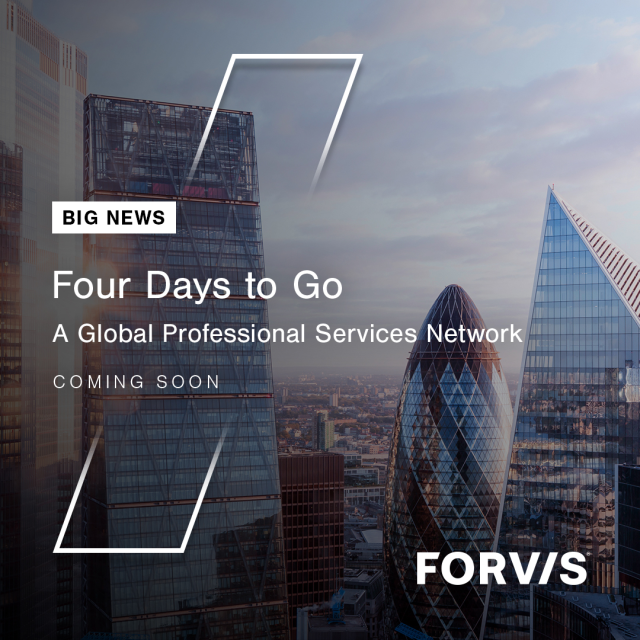Only four days to go until the launch of #ForvisMazars; a new global professional services network. bit.ly/3V40Jlh