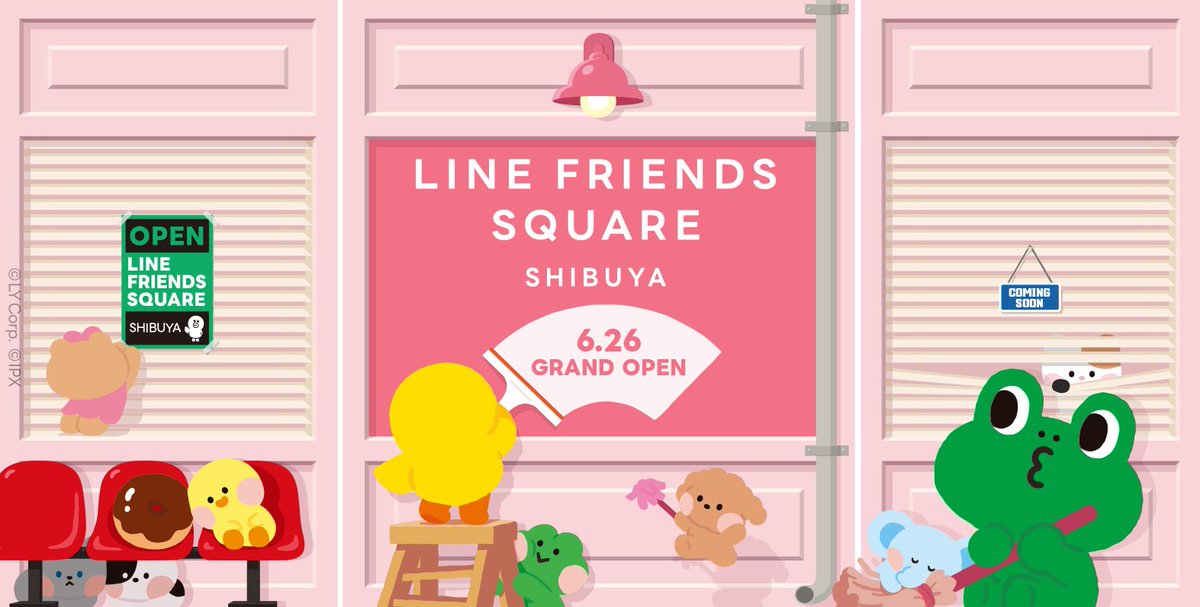 LINE FRIENDSの大型フラッグシップストアが渋谷に誕生🎉

「LINE FRIENDS SQUARE SHIBUYA」
6月26日(水)グランドオープン✨

オープニングイベント、ノベルティなど詳しくはこちら
linefriends.co.jp/news/GWPmsK_P
※オープン時、B1Fエリアは予約が必要です(詳細は後日公開)。

#LINEFRIENDS #minini #BT21