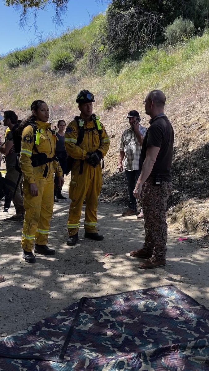 MerleDandridge's tweet image. Lip trills before we rolled. I lost my voice during this episode so I didn’t speak at all unless the cameras were rolling. Made for some hilarious charades. #station19