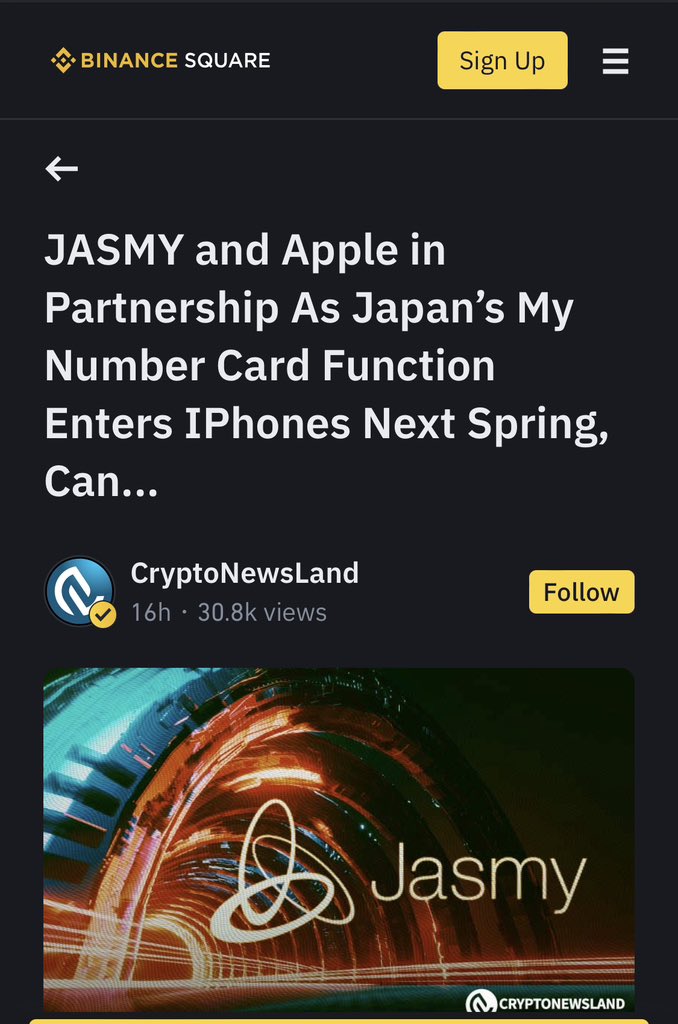 Since this news about #Apple and $JASMY was spread by @binance, the logical thing would be to remove #JASMY from monitoring zone, right? 🤷🏻‍♂️

Isn’t innovative enough for #Binance? 

I have a feeling that all this was just a tactic to scare investors, because nothing makes sense🤷🏻‍♂️