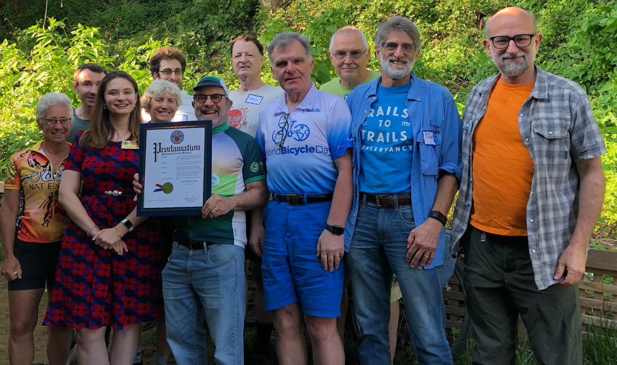 We are very grateful to @MontgomeryCoMD, @MCDOTNow, & @MontCoExec for proclaiming June 3, 2024, as #WorldBicycleDay in our county! Cycling is an essential aspect of our residents' daily lives; therefore, the promotion of #WorldBicycleDay expands healthy lifestyles for all people.