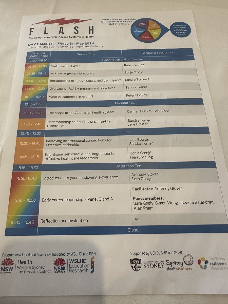 Anthony Glover (@drantg) on Twitter photo Great to be part of the opening day of the 4th year of FLASH medical leadership training for <a href="/RENWestmead/">WSLHD Research and Education Network</a> & understanding leading from the personal to system level Great to be part of the opening day of the 4th year of FLASH medical leadership training for <a href="/RENWestmead/">WSLHD Research and Education Network</a> & understanding leading from the personal to system level