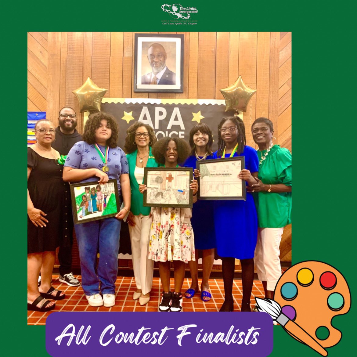 Congratulations to student artists at Ambassadors Preparatory Academy  - Galveston Charter School who were finalists in #LinksInc Poster Art Contest! Thank you for sharing your amazing talent with the world!
#GCACLinks  #WALinks #YoungArtists 🎨 #EaglePride