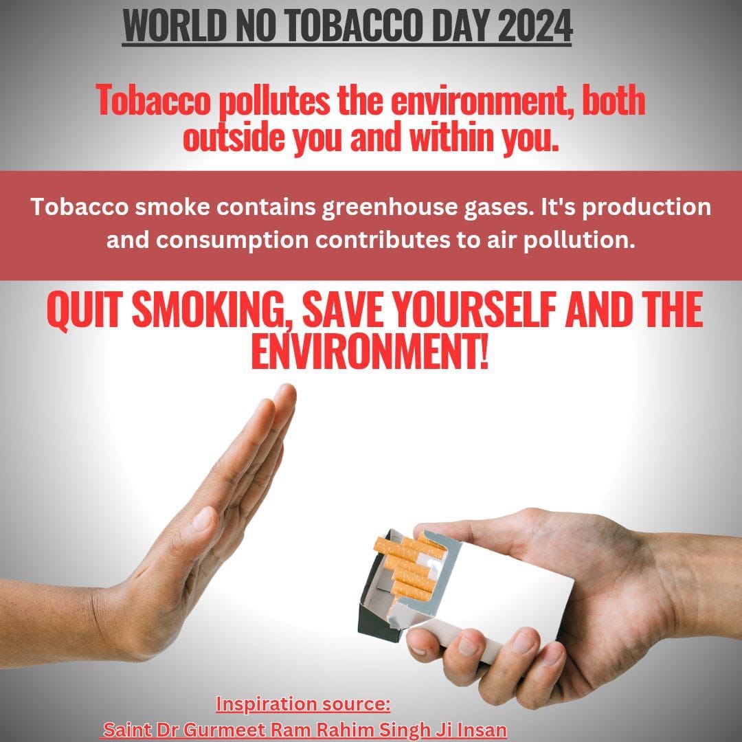 Saint MSG says that any addiction can end completely only if one trusts themselves and practices meditation regularly.
Smoking tobacco is a leading cause of preventable death worldwide, contributing to numerous health problems such as lung cancer,heart disease 
#WorldNoTobaccoDay