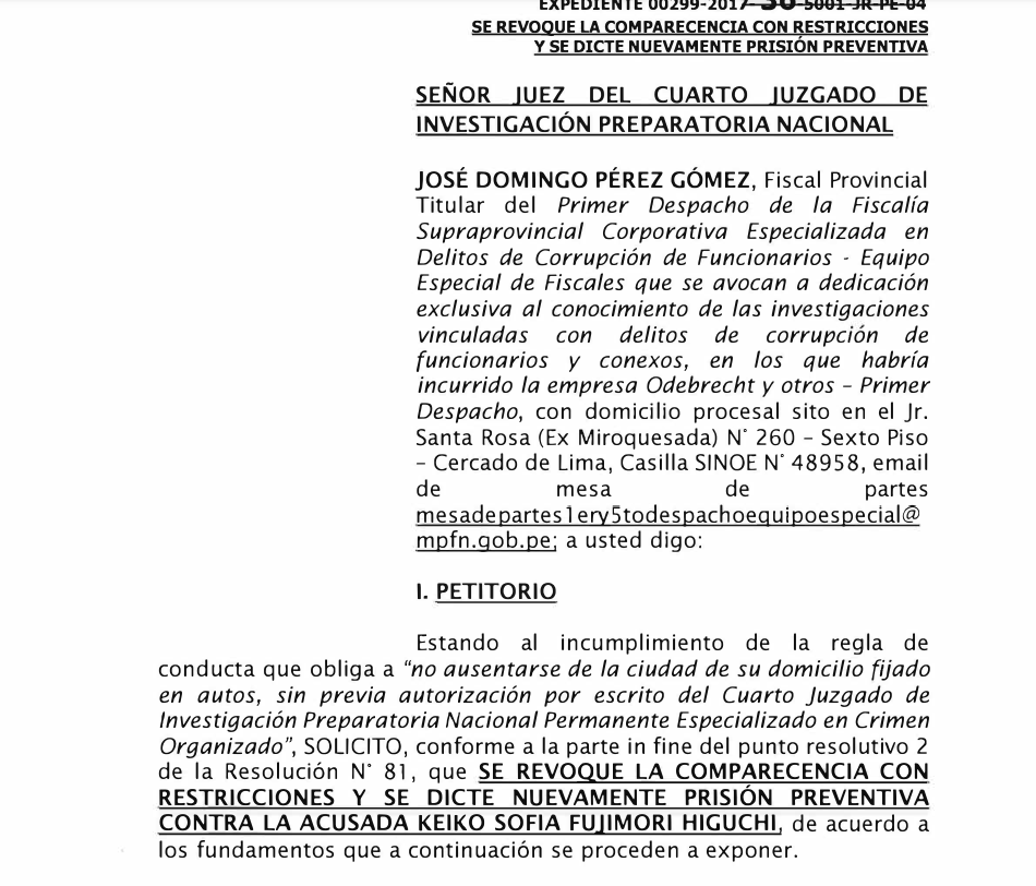 🚨 #LOÚLTIMO | Fiscal José Domingo Pérez pide prisión preventiva para Keiko Fujimori por romper reglas de conducta por caso Cócteles Ampliaremos la información en breve en larepublica.pe