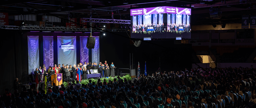 SaskPolytech's tweet photo. We are so proud of our Prince Albert campus graduates! Today we celebrated their success at convocation. Click on the story to learn more and view the live stream of the ceremony. https://t.co/LgWDudiWmC #SaskPolytechGrad https://t.co/41ilODoT8t