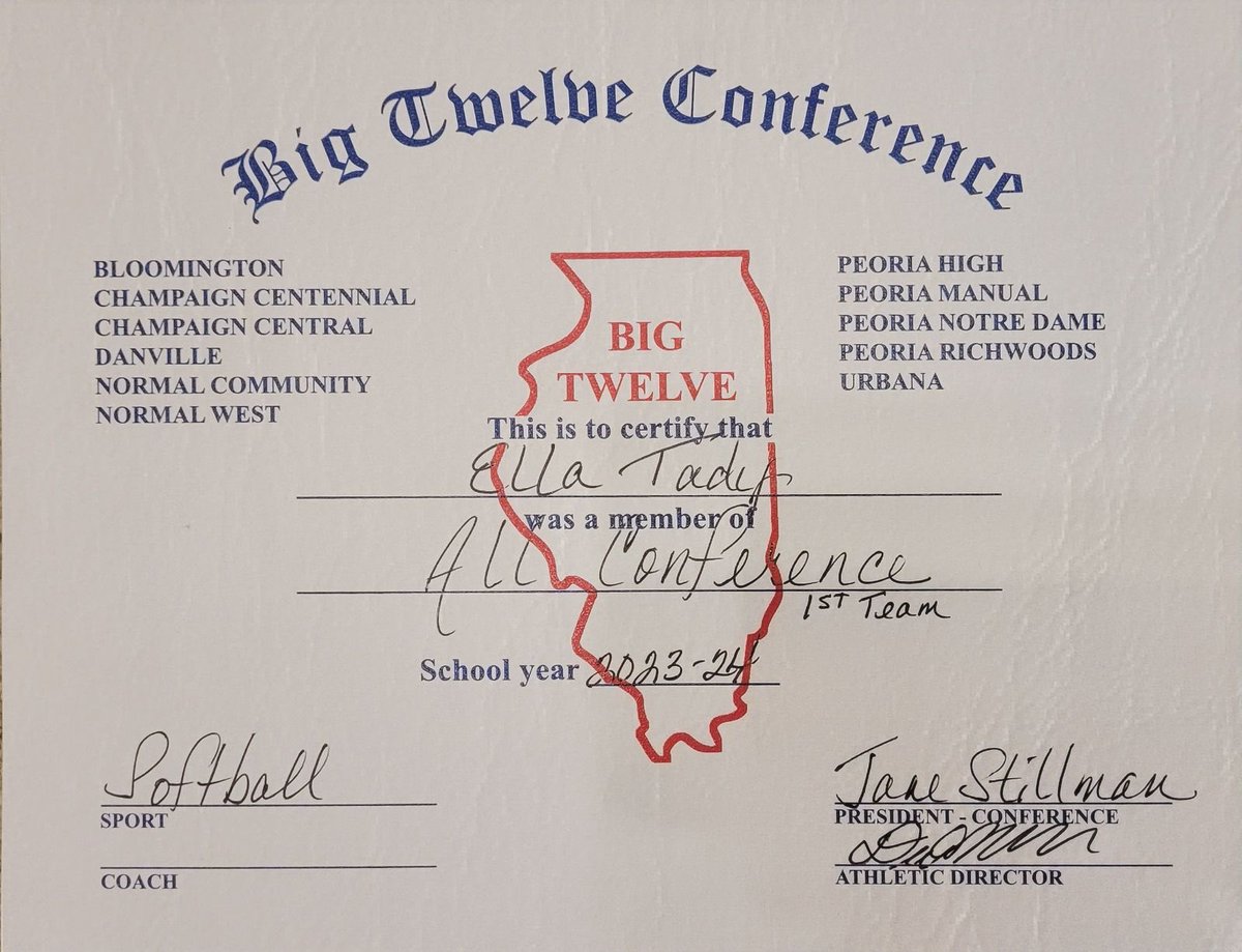 Recently wrapped up my high school softball season at PND. Honored to be nominated to First Team All Conference Big Twelve and the 1A/2A Ronald McDonald All Star game (6/25 @ ICC) Congrats to my peers who also received nominations! Link to my stats below!

maxpreps.com/il/peoria/peor…