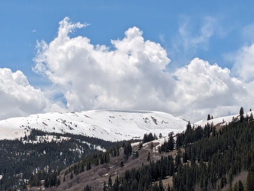 #CAICcmountains LOW(1of5) Most slopes will be safe early in the day. The most dangerous areas are near treeline, where crusts are weakest, and on easterly-facing slopes that have the most snow. If you punch into wet snow, call it a day. colorado.gov/avalanche