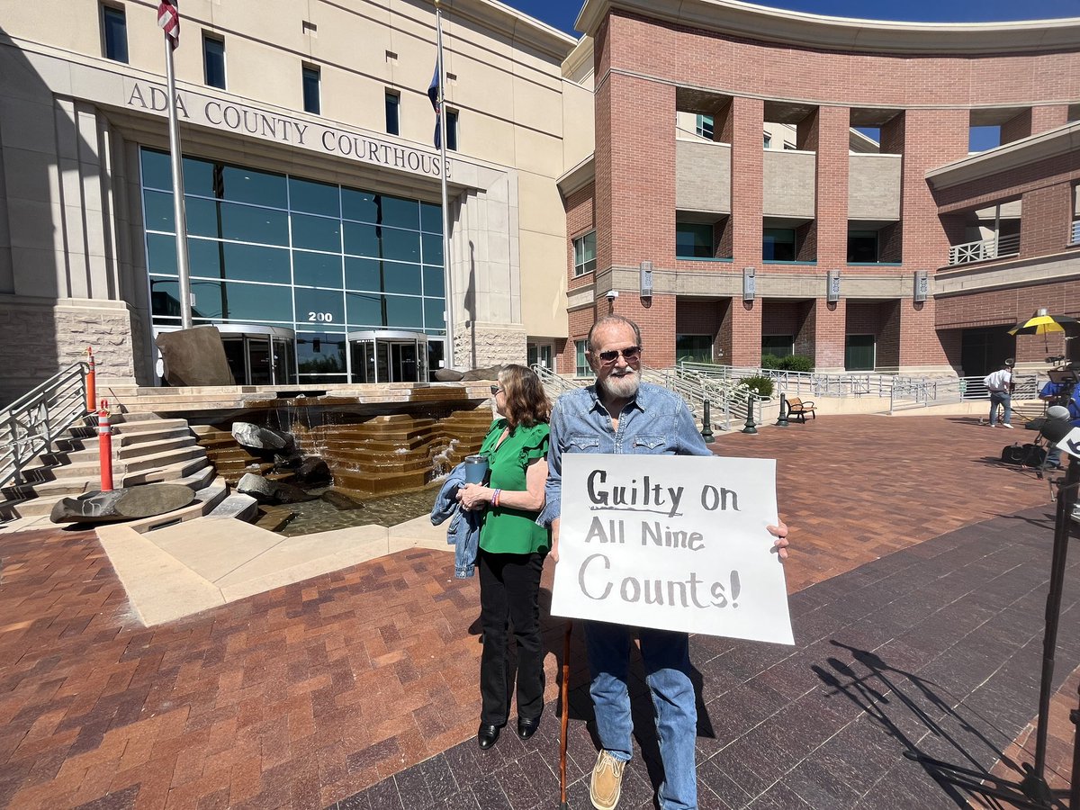Kay and Larry Woodcock after #ChadDaybell was found guilty today.