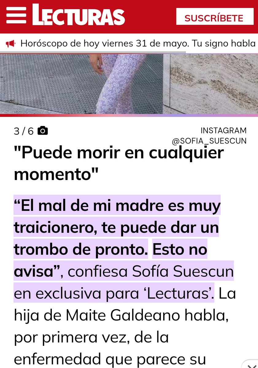 Ver a Maite en Honduras, me recuerda a la exclusiva de Sofía Suescum
La portada era para hablar d su chalet ,y  hablan d una enfermedad d su madre y q podía morir en cualquier momento 
Y d eso no se habla ,ni se le critica d como frivolizó con el Cáncer 
Vomitivo 😡 
#SVGala13