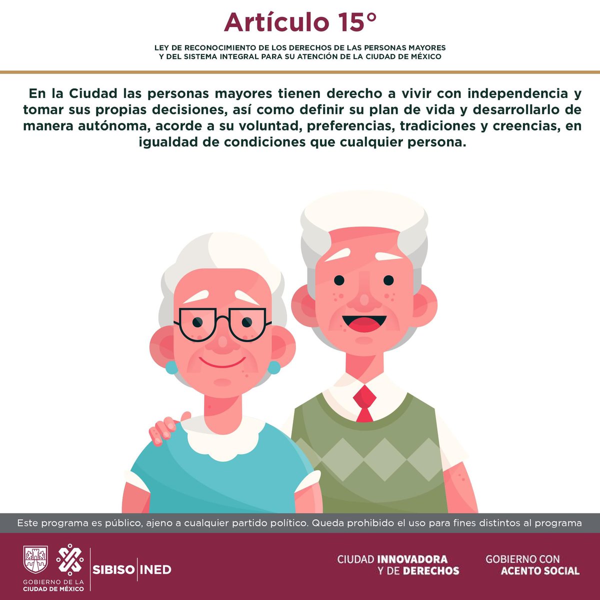 🔴 “El envejecimiento parece ser la única forma disponible para vivir una bella vida”. 👩‍🦳❤️👨‍🦳
-artículo 15° Ley de Reconocimiento de los Derechos de las Personas Mayores y del Sistema Integral para su Atención de la Ciudad de México-
#DerechosHumanos
#EnvejecimientoDigno