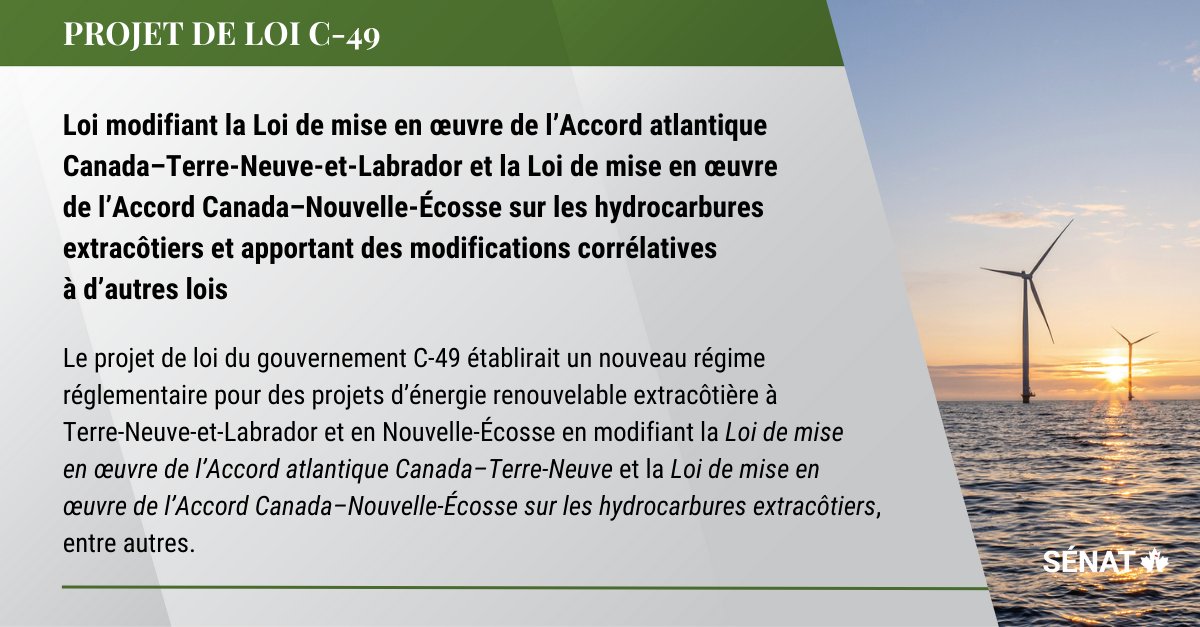 Plus tôt aujourd'hui, le projet de loi #C49 a été présenté en première lecture au Sénat : ow.ly/rSCT50S2vPN

#SenCA #PolCan