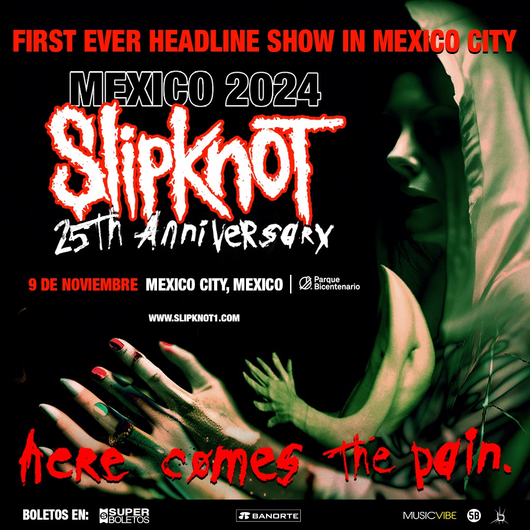 Slipknot celebrará su 25° aniversario en la Ciudad de México con un concierto el 9 de noviembre en el Parque Bicentenario: tinyurl.com/2x82a7jm