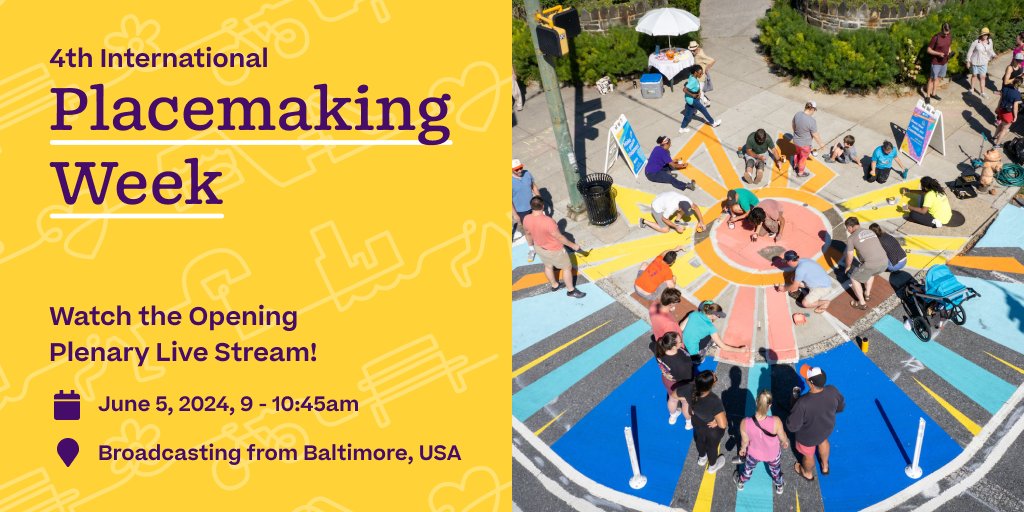 Our 4th Int'l #PlacemakingWeek in Baltimore is sold out–but we'll be LIVE STREAMING the opening plenary on Wed, 6/5 at 9! Join us &amp; <a href="/NDCMaryland/">theNeighborhoodDesignCenter</a> as we delight in a performance by <a href="/niajunepoetry/">NIAJUNE.COM</a> &amp; kick off a week of placemaking joy! secure.givelively.org/event/project-…