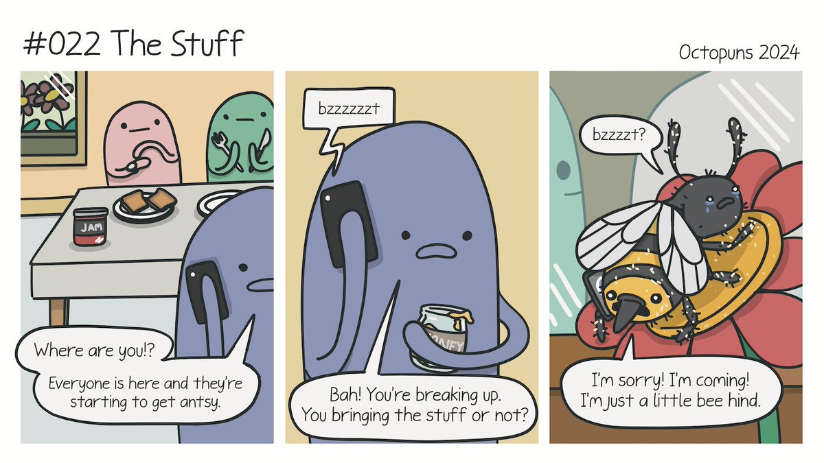 Octopuns's tweet image. Old Comic: #022 The Stuff octopuns.com/2024/05/old-co…… #puns #comics