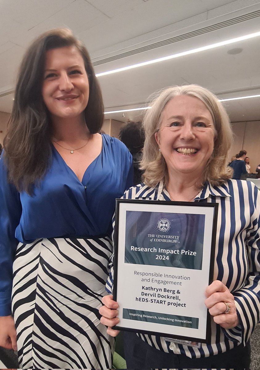 This a'noon, I was absolutely delighted to attend the 1st <a href="/EdinburghUni/">The University of Edinburgh</a>#IMPACT2024 Awards event &amp; see 2 wonderful colleagues win the 'Responsible Innovation &amp; Engagement' award. HUGE congratulations <a href="/kathrynberg_/">Kathryn Berg</a> &amp; <a href="/dervidock/">Dervil Dockrell</a> on your fab hEDS-START project. <a href="/UoE_CGEM/">Centre for Genomic and Experimental Medicine</a> <a href="/EdinUni_IGC/">Institute of Genetics and Cancer</a>