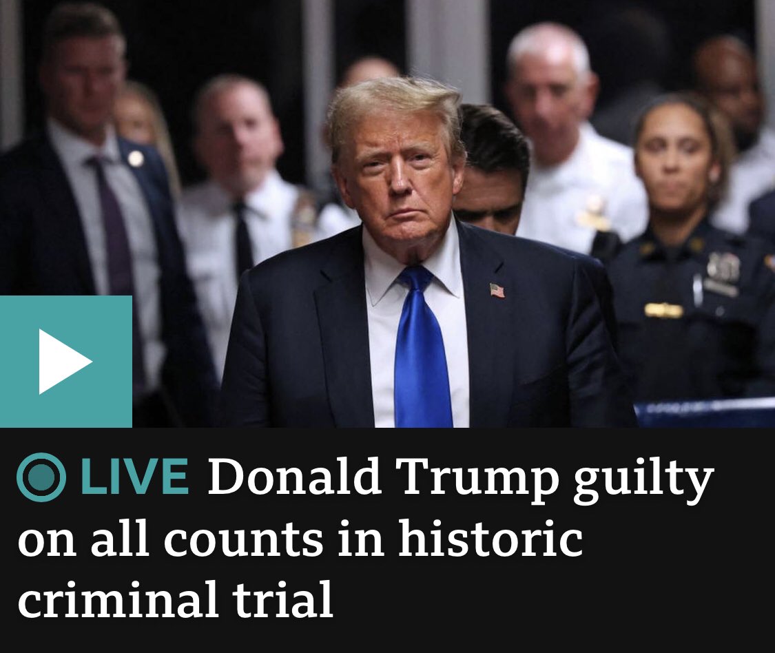 🎵 “And he’s guilty (guilty), guilty as a man can be…” 🎶  I’m not normally vindictive but this is fucking fantastic news 🤣🤣🤣🤣🤣🤣🤣🤣🤣🤣🤣🤣🤣 #trump #guilty #34counts