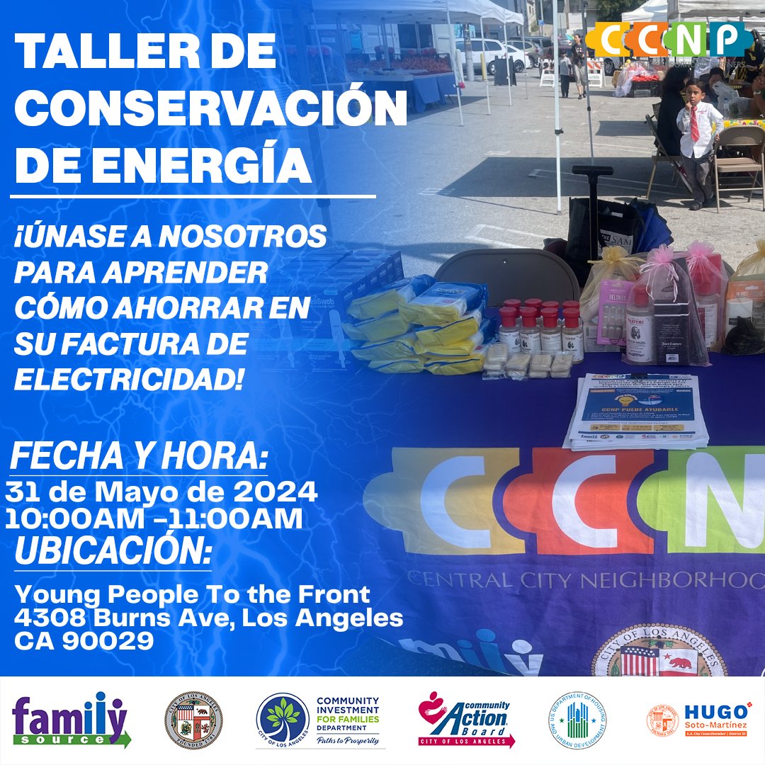 ⚡️ Ready to slash your electricity bill? Don't miss our Energy Conservation Workshop! Join us tomorrow,  May 31th at 10:00 AM to learn the tricks of the trade at Young People to the Front. See you there! 💡 #EnergyConservation #SaveOnBills #SustainableLiving #CCNP #losangeles