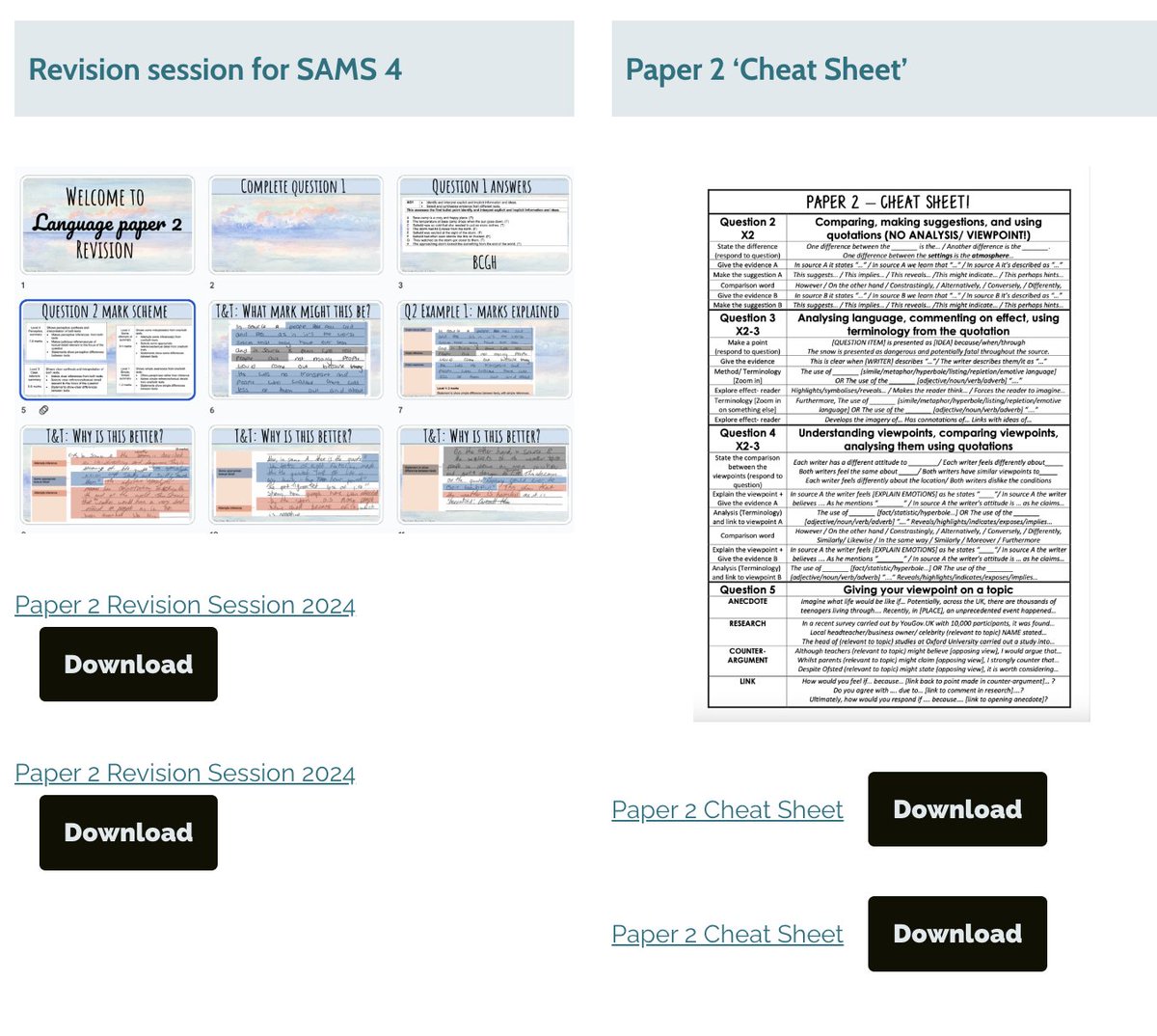 Laura Webb (@lauralolder) on Twitter photo I didn't realise this would create much interest, so have added it to the other recent paper 2 resources on my website here:
laurawebbcpd.com/resources/#rev…
There's also a revision session/lesson going through the SAMS 4 snow paper, with the annotated examples from AQA.
<a href="/Team_English1/">Team English</a> I didn't realise this would create much interest, so have added it to the other recent paper 2 resources on my website here:
laurawebbcpd.com/resources/#rev…
There's also a revision session/lesson going through the SAMS 4 snow paper, with the annotated examples from AQA.
<a href="/Team_English1/">Team English</a>