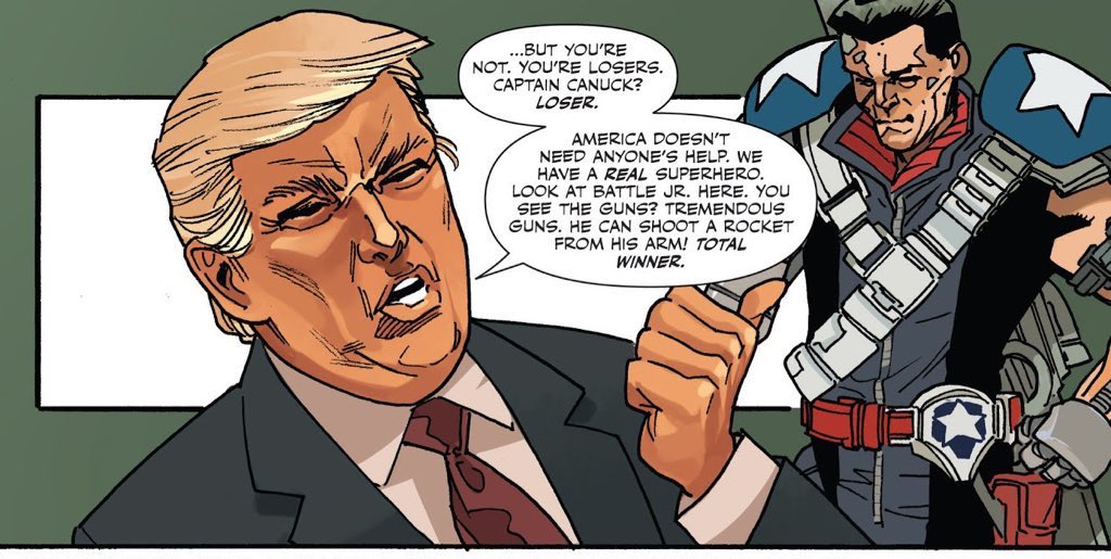 CanuckCap's tweet image. // Did you hear about Captain Canuck comic book character Donald Trump’s guilty verdict? What interesting news!