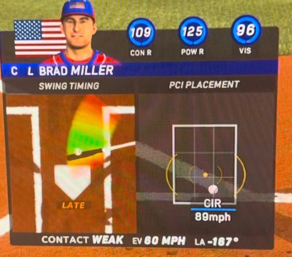 newlifestuff's tweet photo. @MLBTheShow Once again I’m going to ask. Which ball should I be aiming/timing for or should I just guess at where you say it ended up? https://t.co/obzQWCct1j