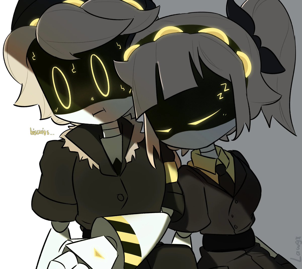 SDJ3045's tweet photo. *J sleeps on N's shoulder.*

Art made by Lawgx https://t.co/rpNLr7T3nN